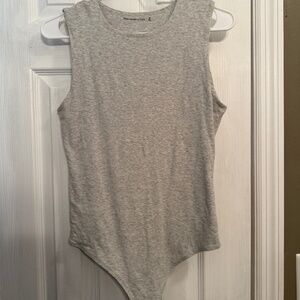 Grey Abercrombie & Fitch Sleeveless Bodysuit | M